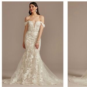 Galina Signature embellished lace bodysuit wedding dress